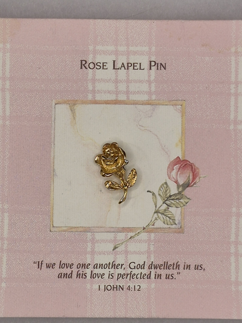 Vintage Warner Press Goldtone Rose Lapel Pin By Judy Hand, Includes Giftbox